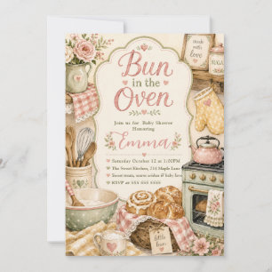 Invitation Baby Shower Bun dans le Four