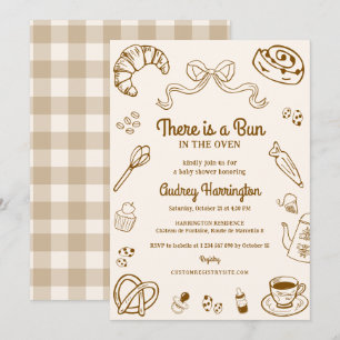 Invitation Baby Shower Bun dans le Four Dessiné à la Main