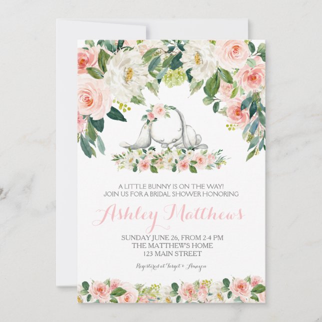Invitation baby shower Bunny (Devant)