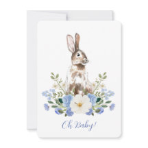 Invitation baby shower Bunny Aquarelle