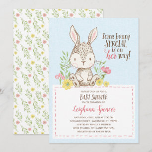 Invitation Baby shower Bunny Spring
