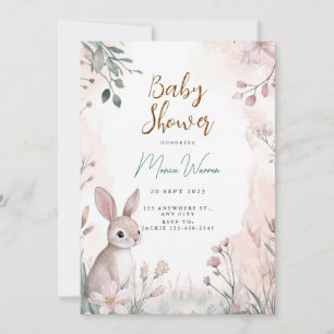 Invitation Baby shower Bunny Woodland