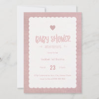 Invitation Baby shower Burlap Rose - Inverse Vide
