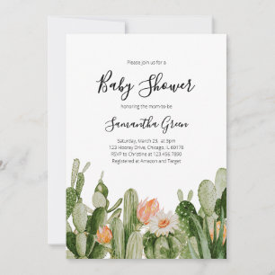 Invitation Baby shower Cactus