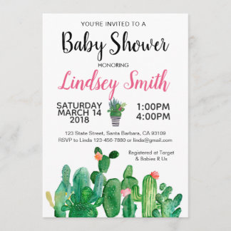 Invitation baby shower Cactus-Cactus
