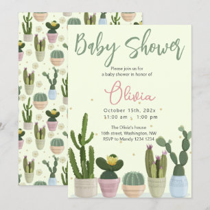 Invitation Baby shower Cactus Fiesta