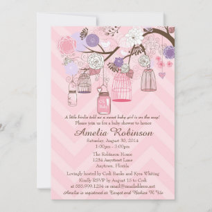 Invitation baby shower - Cages et jarres violets r
