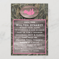 Invitation Baby shower Camo Rose