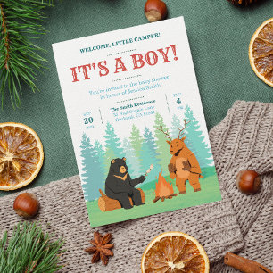 Invitation Baby shower Camping Adventure Await