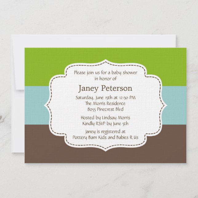Invitation Baby shower Candy Stripes (Devant)