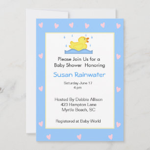 Invitation Baby shower Caoutchouc