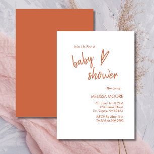 Invitation Baby shower cardiaque en terre cuite Boho Invitati