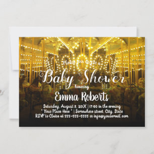 Invitation Baby shower carrousel Joyeux Parcours