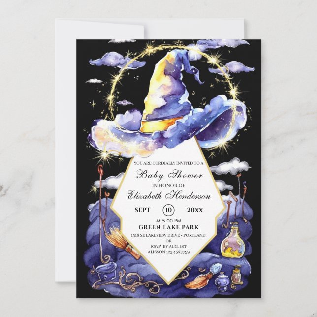 Invitation Baby shower Casquette de l'Assistant Personnalisat (Devant)