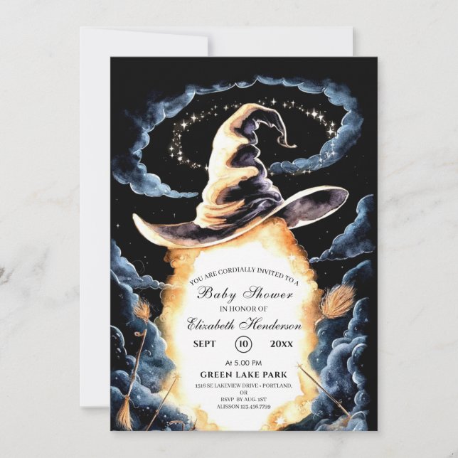 Invitation Baby shower Casquette Little Wizard (Devant)