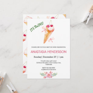 Invitation baby shower. Ce sont des jumeaux ! Invi
