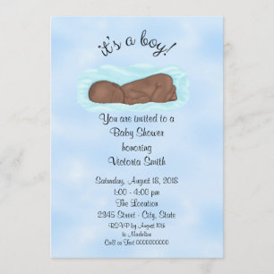 Invitation Baby shower c'est un bébé de garçon ethnique