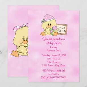 Invitation Baby shower c'est un canard de bébé de fille