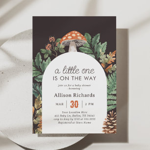 Invitation Baby shower champignons de bois