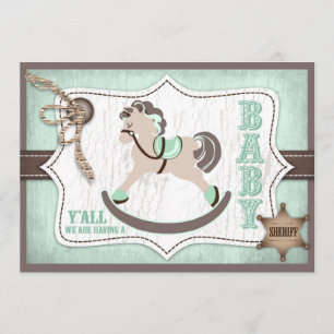 Invitation Baby shower Cheval-Roche Cowboy