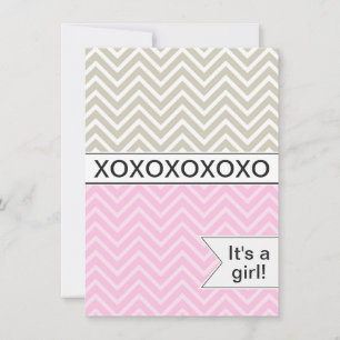 Invitation Baby shower Chevron XOXO tendance ~ Fil