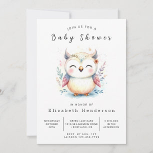Invitation Baby shower Chic Custom Owl