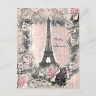 Invitation Baby shower chic minable de Tour Eiffel et de