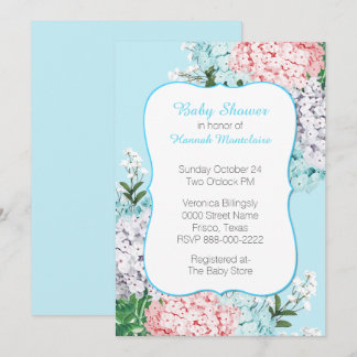 Invitation Baby shower Chic Pastel Hydrangeas