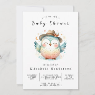 Invitation Baby shower Chic Woods Owl