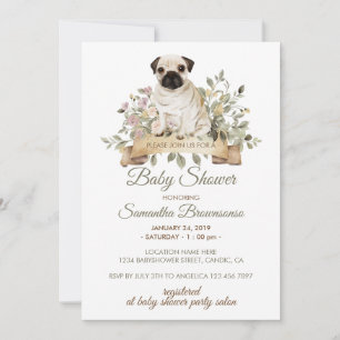 Invitation Baby Shower Chiot Pug
