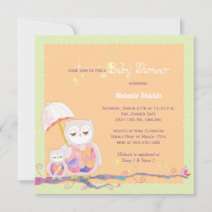Invitation Baby shower Chouette tendance