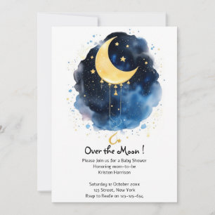 Invitation Baby shower Ciel nocturne étincelant