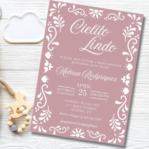 Invitation Baby shower Cielito Lindo Invitation, Rose Dusty