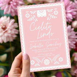 Invitation Baby shower Cielito lindo rose vif