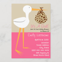 Baby shower - cigogne avec le paquet d'impression