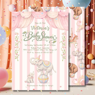 Invitation Baby Shower Cirque Pastel