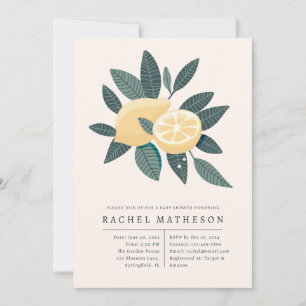 Invitation baby shower citron