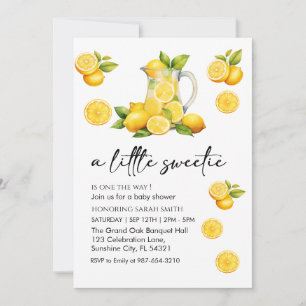 Invitation baby shower citron à l'aquarelle mignon