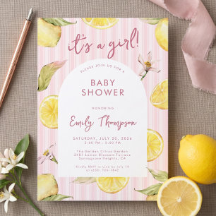 Invitation Baby Shower Citron Aquarelle