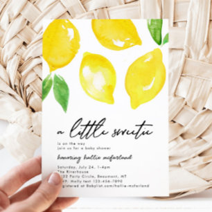 Invitation Baby shower citron aquarelle