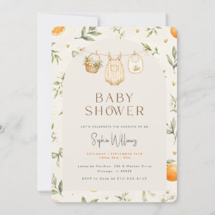 Invitation Baby Shower Citron Botanique Fantaisiste