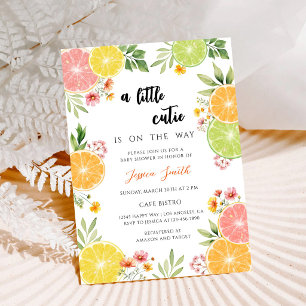 Invitation Baby Shower Citron Clair Mixte