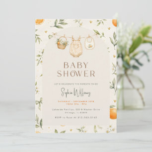 Invitation Baby Shower Citron Floral Fantaisiste