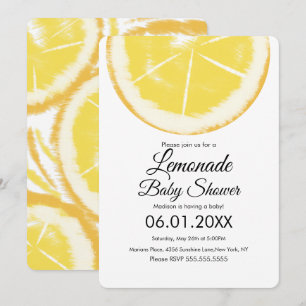 Invitation Baby Shower Citron Jaune Citron Abstraite Limonade
