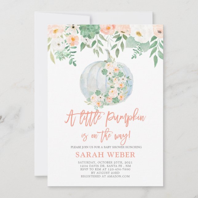 Invitation baby shower citrouille (Devant)