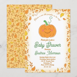 Invitation Baby shower citrouille Automne