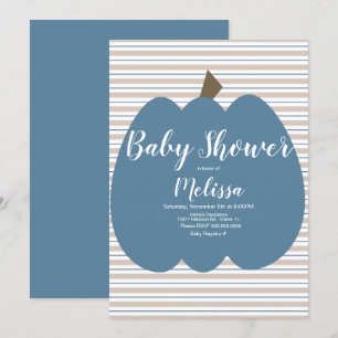 Invitation Baby shower Citrouille bleu