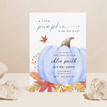 Invitation Baby shower Citrouille Blue Little