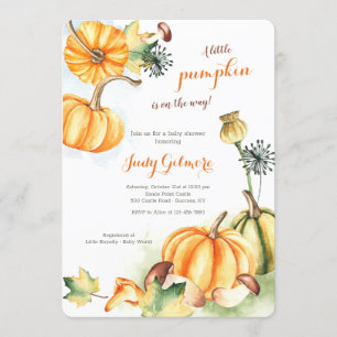 Invitation Baby shower Citrouille d'automne