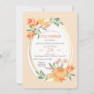 Invitation Baby shower Citrouille d'automne